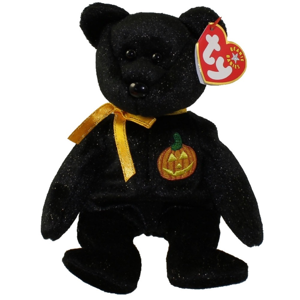 Ty “Haunt” Black Bear with Pumpkin Patch - ultra rare
